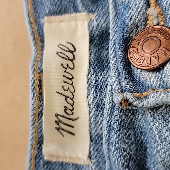 Madewell, Size 24 "The Momjean Short", Light Wash with Med Wash Under Holes. EUC - Picture 2 of 11